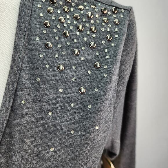 NWT Three Season Maternity Shirt Large Black Gray Long Empire Waist Stretchy Top - Picture 4 of 15